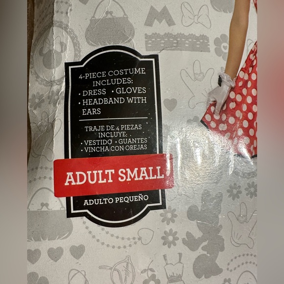 DISNEY NIB SASSY MINNIE MOUSE WOMANS SIZE S US 2-4 HALLOWEEN COSTUME 4PC SET - Picture 6 of 7